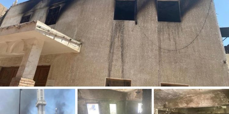 عاجل | حريق يلتهم مسجد الحمد بـ الإسماعيلية بسبب ماس كهربائي