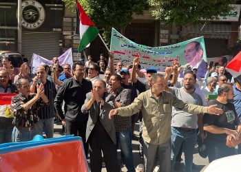 عاجل بالصور وقفة حاشدة أمام نقابة المهن الموسيقية في بني سويف لدعم فلسطين