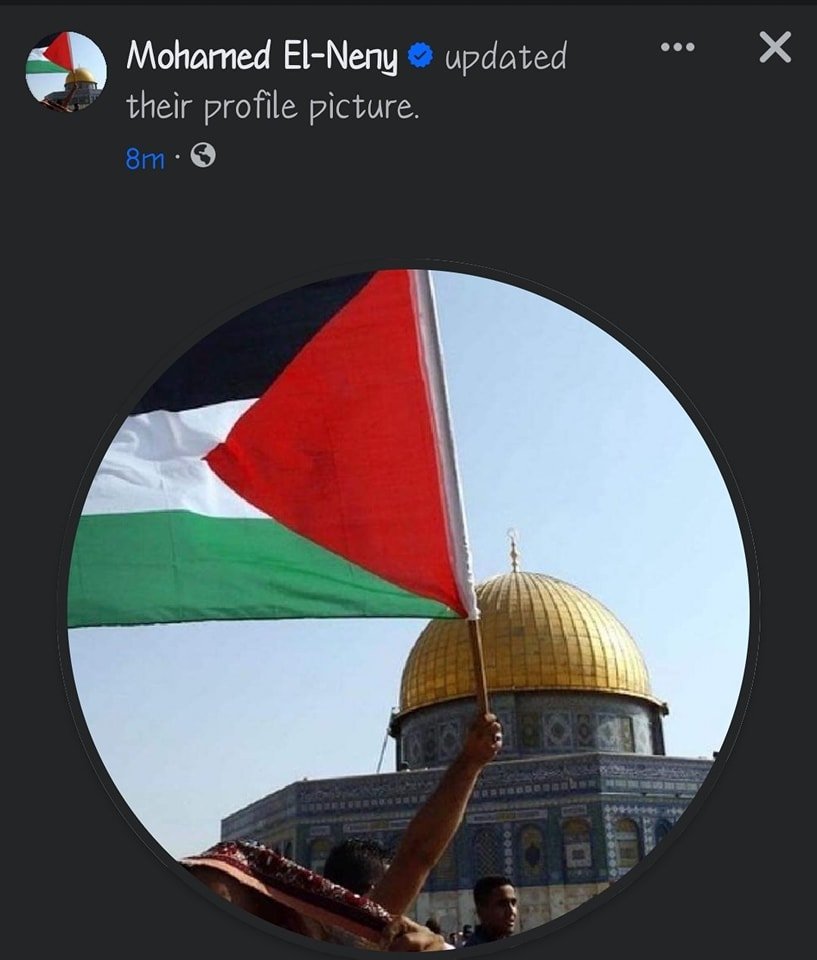 محمد النني يدعم فلسطين