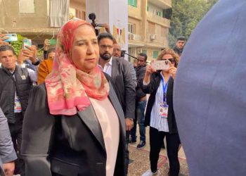 وزيرة التضامن تدلي بصوتها في إحدى اللجان الانتخابات الرئاسية بالدقي 2