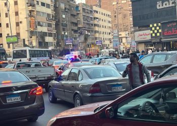 شلل مروري في شارع التحرير بـ الدقي جيزة 1