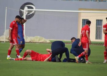 إصابة خطيرة لـ لاعب بتروجيت في الرأس أثناء مباراة حرس الحدود (صور) 1