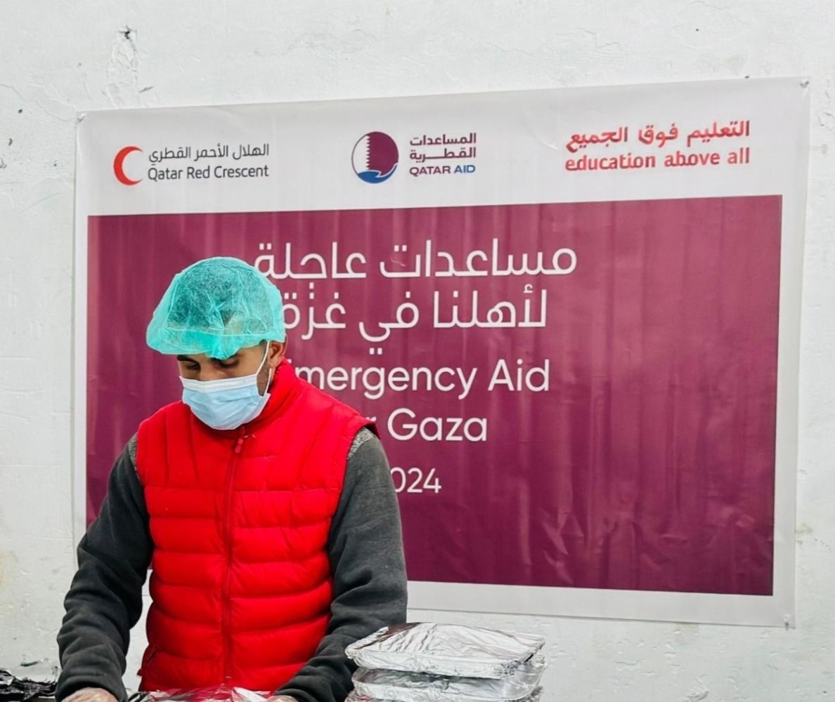 الهلال الأحمر القطري لتقديم المساعدات لـ غزة 