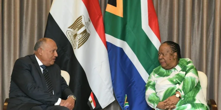 وزير الخارجية يجرى مشاورات سياسية مع نظيرته الجنوب أفريقية