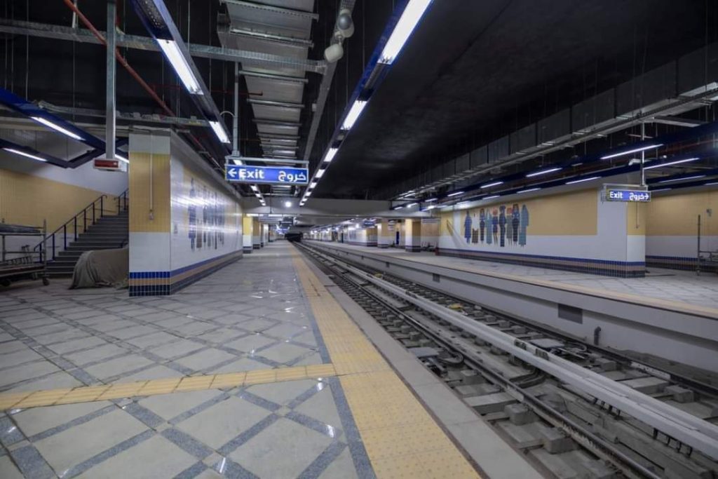 بالصور.. قرب الانتهاء من تنفيذ محطة جامعة الدول العربية بالمرحلة الثالثة لـ خط المترو الثالث 2