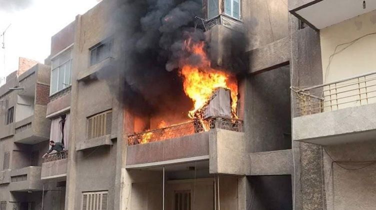 حريق شقه سكنية