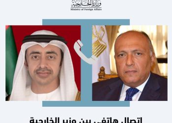 سامح شكري يتلقى اتصالاً هاتفياً من وزير خارجية دولة الإمارات العربية المتحدة 4