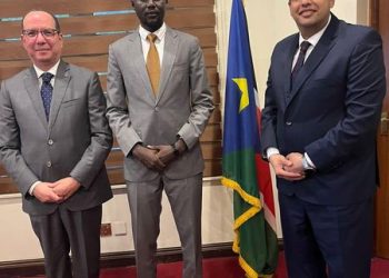 السفير المصري في جوبا يلتقي وزير الموارد المائية والري بجمهورية جنوب السودان 3